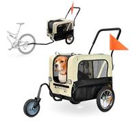 Mobiclinic®, Dog Bike Trailer + Dog Pram, 2 in 1, Up to 40 kg, Waterproof Cover, 123x67x100 cm, Flag and Reflectors, 600D Oxford, For Small and Medium Dogs