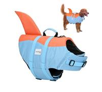 Mobiclinic®, Dog Life Jacket, Shark Fin Design, Rescue Handle, Adjustable Harness, Leash Ring, High Buoyancy and High Visibility, Sharky, Lightweight, Swimming, Surfing, Sailing (XL)