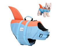 Mobiclinic®, Dog Life Jacket, Shark Fin Design, Rescue Handle, Adjustable Harness, Leash Ring, High Buoyancy and High Visibility, Sharky, Lightweight, Swimming, Surfing, Sailing (M)