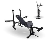 Mobiclinic® Fitness Gym Bench Multi-Function Pressfit, Adjustable, Foldable, Steel, Supports Up to 250 kg, Bar Support, Ideal for Strength Exercises at Home