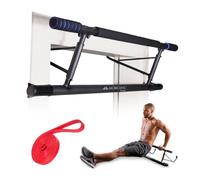 Mobiclinic® Fitness, Hanging Pull-up Bar, Tool-free, K5, Max. 200 kg, With Elastic, Non-slip Foam Handles, Steel, Adjustable 70-92 cm, Home Exercise, Easy Storage, Door Bar, Adjustable Dip Bars