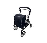 Mobiclinic®, Foldable Walker + Shopping Trolley, 2-in-1, Parking Brake, Adjustable to 6 Heights, Single Handle, Basket and Removable XXL Bag, 360º Wheels, Durable, Aluminium, Formen