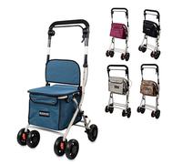 Mobiclinic®, Folding Walker, Shopping Trolley with Seat, 21L, Rollator, Single Lever, Steel, Large Basket, Backrest and Padding, Braking System, 360º Wheels, Coliseo