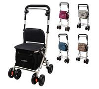 Mobiclinic®, Folding Walker, Shopping Trolley with Seat, 21L, Rollator, Single Lever, Steel, Large Basket, Backrest and Padding, Braking System, 360º Wheels, Coliseo