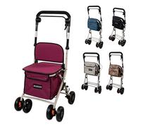 Mobiclinic®, Folding Walker, Shopping Trolley with Seat, 21L, Rollator, Single Lever, Steel, Large Basket, Backrest and Padding, Braking System, 360º Wheels, Coliseo