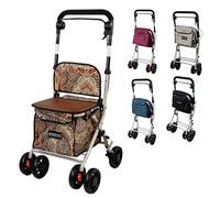 Mobiclinic®, Folding Walker, Shopping Trolley with Seat, 21L, Rollator, Single Lever, Steel, Large Basket, Backrest and Padding, Braking System, 360º Wheels, Coliseo