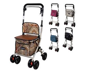 Mobiclinic®, Folding Walker, Shopping Trolley with Seat, 21L, Rollator, Single Lever, Steel, Large Basket, Backrest and Padding, Braking System, 360º Wheels, Coliseo