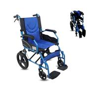 Mobiclinic®, Folding Wheelchair, Lightweight, Seat 18 in, Two Brake Systems, Folding Backrest, Aluminium, Folding Footrest, Pirámide, Small Castors, European Brand, Fixed Armrests