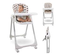 Mobiclinic®, High Chair for Baby, Evolutive, Extra Folding, Convertible into high Chair, Simba, 5-Point Harness, Wheels with Brakes, Double Removable Tray, Washable and Removable Fabric, Adjustable