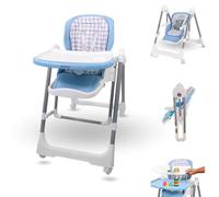 Mobiclinic®, Highchair Baby Portable, 2 in 1, 6-36 Months, 15kg, Nala, Foldable, Adjustable Height and Backrest, Double Removable Tray, 360º Rotating Wheels, 5-Point Harness, Toddler Chair