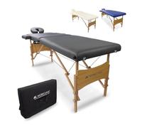 Mobiclinic®, Massage Table, Beauty Bed, 73,23 x 23,62 in, Massage Bed, Portable Lash Table, Folding Spa Beauty Bed, Headrest, Height-Adjustable, Physiotherapy, Wood, Carry Bag, Up to 330 lb, Black