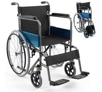 Mobiclinic®, Lightweight Wheelchair, Alcázar, Foldable Wheelchair, Manual Brake, Fixed Armrests and Folding Footrests, Seat, Ultralight, Black