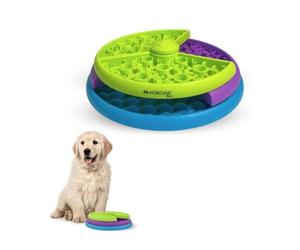 Mobiclinic® Pets, Interactive Dog Feeder, Doogy, Anti-Voracity, 3 Rotating Levels, Anti-Slip, 26x26x7,5cm, Mental Stimulation, Easy to Clean, Sturdy, Cats, Pets