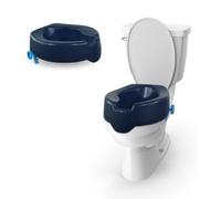 Mobiclinic®, Raised Toilet Seat, 4.33 Inches, 11 cm, Adult Toilet Lift, Toilet Lift, Adjustable, Comfortable Soft Toilet Lift, Río, Easy Installation Without Tools, Blue
