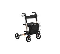 Mobiclinic®, Rollator 4 Wheel, Folding, Lightweight, with Seat and Bag, Walking Frame, Dual Braking System, Aluminium, European Brand, Walker for Adults, 360º Wheels, Trajano