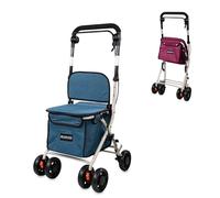 Mobiclinic®, Shopping Trolley with Seat, Mobility Walker, 21L, Coliseo, Walker for Adults, Foldable, Rollator, Trolley with Backrest, Shopping Trolley on Wheels, Bag Removable, Directional Locking