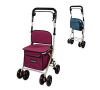 Mobiclinic®, Shopping Trolley with Seat, Mobility Walker, 21L, Coliseo, Walker for Adults, Foldable, Rollator, Trolley with Backrest, Shopping Trolley on Wheels, Bag Removable, Directional Locking