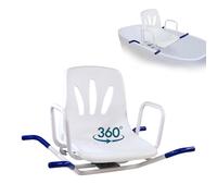 Mobiclinic® Swivel Bath Chair, Lago, Armrests and backrest, 360º swivel, Anatomical, European Brand, Waterproof, For the elderly, disabled or persons with reduced mobility