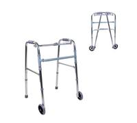 Mobiclinic®, Walking Frame for The Elderly, Model Capitel, European Brand, Foldable, Height Adjustable, Anti-Slip, Adults or Disabled, Lightweight and Sturdy, 2 Wheels, Aluminium, Colour Grey