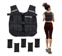 Mobiclinic®, Weighted Vest, 10/20kg, 22/44lb, Fitness vest, Adjustable, Heavy Duty, 600D Oxford Fabric, Weight Included, Reflective Stripes, Breathable, Weight Vest For Fitness Training