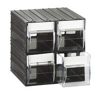 Mobil Plastic T/44 Drawer Box with 4 Drawers, Transparent