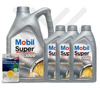 Mobil Super 3000 X1 5W-40 Fully Synthetic Engine Oil 8 Litre 8L + SCREENWASH TAB