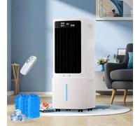 Mobile 12L Evaporative Cooler with Remote, 800 m³/h Windowless Air Humidifier, 12H Timer, 90° Oscillating Floor Fan for Indoor
