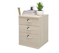 Mobile 3-Drawer Wood with 360° Wheels - Thick Office Storage Solution for Home & Office Cabinet, Stylish and Functional Desktop Filing System