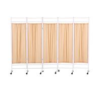 Mobile 5-panel Medical Privacy Screen Room Divider With Removable Nylon Fabric For Hospitals, Offices, And Beauty Salons(Color-3)