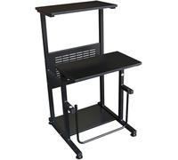 Mobile Adjustable Height Drafting Table - Ergonomic Sit-Stand Laptop Cart on Wheels Small Rolling Overbed Table for Sofa Home Office & Studio Use.