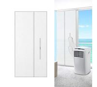 Mobile Air Conditioner Door Seal Screen,Portable Sliding Door Cover With Zipper Polyester Fabric 210X90cm, Blocking Hot Air