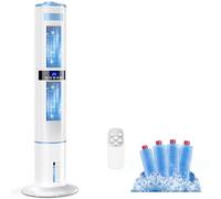 Mobile Air Conditioners, 4 IN 1 Tower Fan/Air Purifier/Humidifier/Evaporative Coolers 65W 1-24H Timer 4 Mode 8M/S Wind w/ 4 Ice Box 10M Remote Control Air Conditioning AC Unit for Home Bedroom Office