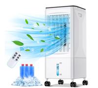 Mobile Air Conditioners, Evaporative Air Coolers 6L 60W 60° Automatic Oscillation 3 Modes/Wind Speeds 7H Timer Low Noise Remote Control w Ice Box Conditioning Unit for Home, Bedroom, Office