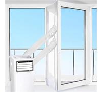 Mobile Air Conditioning Door Drain Seal Kit, Double Hose with Zipper Window Seal, for Balcony Terrace Doors Effective Water Leak Prevention