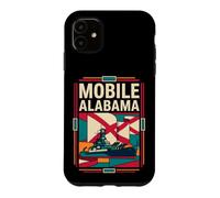 Mobile Alabama Flag Battleship Naval History Retro Art Case for iPhone 11