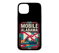 Mobile Alabama Flag Battleship Naval History Retro Art Case for iPhone 15 Plus