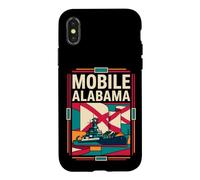 Mobile Alabama Flag Battleship Naval History Retro Art Case for iPhone X/XS