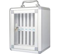 Mobile Aluminum Storage Box 12 24 36 48 60 Slots Combination Lock Wall Mounted Phone Silver Secure & Stylish Solution for Electronics Storage