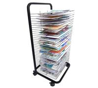 Mobile Art Drying Rack, 35-Shelf Heavy-Duty Steel Storage on Wheels, Double-Sided Design for Classroom & Studio, Perfect for Artists and Educators