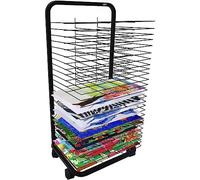 Mobile Art Drying Rack for Classrooms - Sturdy 35-Layer Metal Storage with 360° Wheels Adjustable Foldable Design for Oil Painting Easy Art Display and Storage