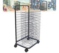 Mobile Art Drying Rack with Wheels and Flexible Shelves for Paint Storage and Organization in Classroom, School, and Studio