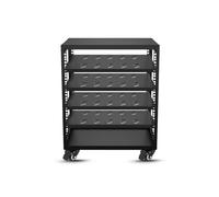 Mobile Audio AV Tower Stand with WheelsStereo Media Rack Adjustable Mobile Turntable Support Universal Mobile Audio Storage Unit (64cm/25.1in)