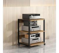 Mobile AV Tower Media Stand with Universal Wheels - Multimedia Audio-Video Rack for Living Room Theater & Game Room - 3.5x40x69.5cm Hifi Stereo Storage Solution