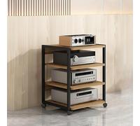 Mobile AV Tower Media Stand with Universal Wheels - Multimedia Audio Video Rack for Living Room Theater & Game Room - 3.5x40x69.6cm - Stylish HiFi Stereo Storage Solution