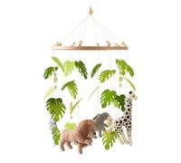 Mobile Baby Cot Bed Bell, Green Leaf Forest Animals Mobile Baby Wind Chimes, Hanging Mobile Wind Chime, Baby Bed Pendant for Boys and Girls