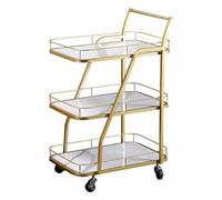 Mobile Bar Cart 3-Tier Rolling Drink Trolley with Handle Versatile Kitchen Dessert Serving Cart for Beauty Salons & Karaoke Parties Stylish Storage Solution