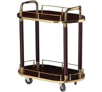 Mobile Bar Cart with Wheels and Fully Assembled Modern Liquor Trolley for Hotel and Club Tea Serving Trolley for Drinks Brown Color