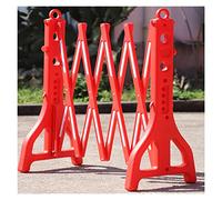 Mobile Barricade System, Expandable Reflective Barrier, Collapsible Water-Filled Plastic Roadblock, 96cm Height, 5pcs Set, Ideal for Garage and Traffic Control (Color: Red)