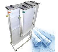 Mobile Blueprint Storage Rack with Locking Hangers & 6 Clamps, 4-Wheel nizer for Architects, Designers & Engineers - Ideal for Large Format Plans & Project Management