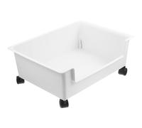 Mobile Bookcase with Wheel, Single Layer Plastic Cart for Storage, Multi-Purpose Rolling Shelf for Books, Toys, Snacks (39.5x15.7cm)